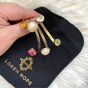 Loren Hope Set of 3 Cuff Bracelets with Sparkling Crystals